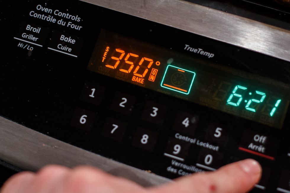 Drop the oven temp to 350 F for the remainder of the cooking.