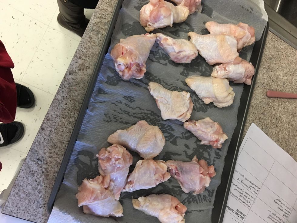 Dry chicken with paper towel.