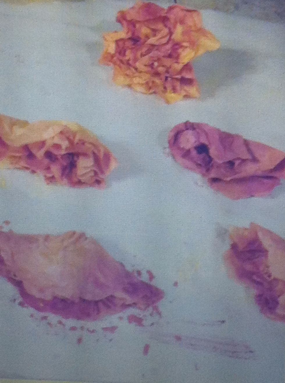 Dry. Flip over, peel back a little and dry some more.