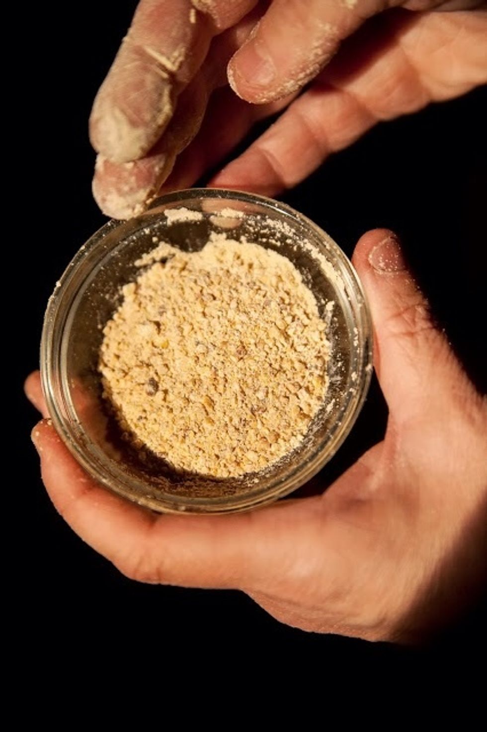 dry roast the 3 Tbs of besan flour in a small pan until it takes on a light toasty color and set it aside.