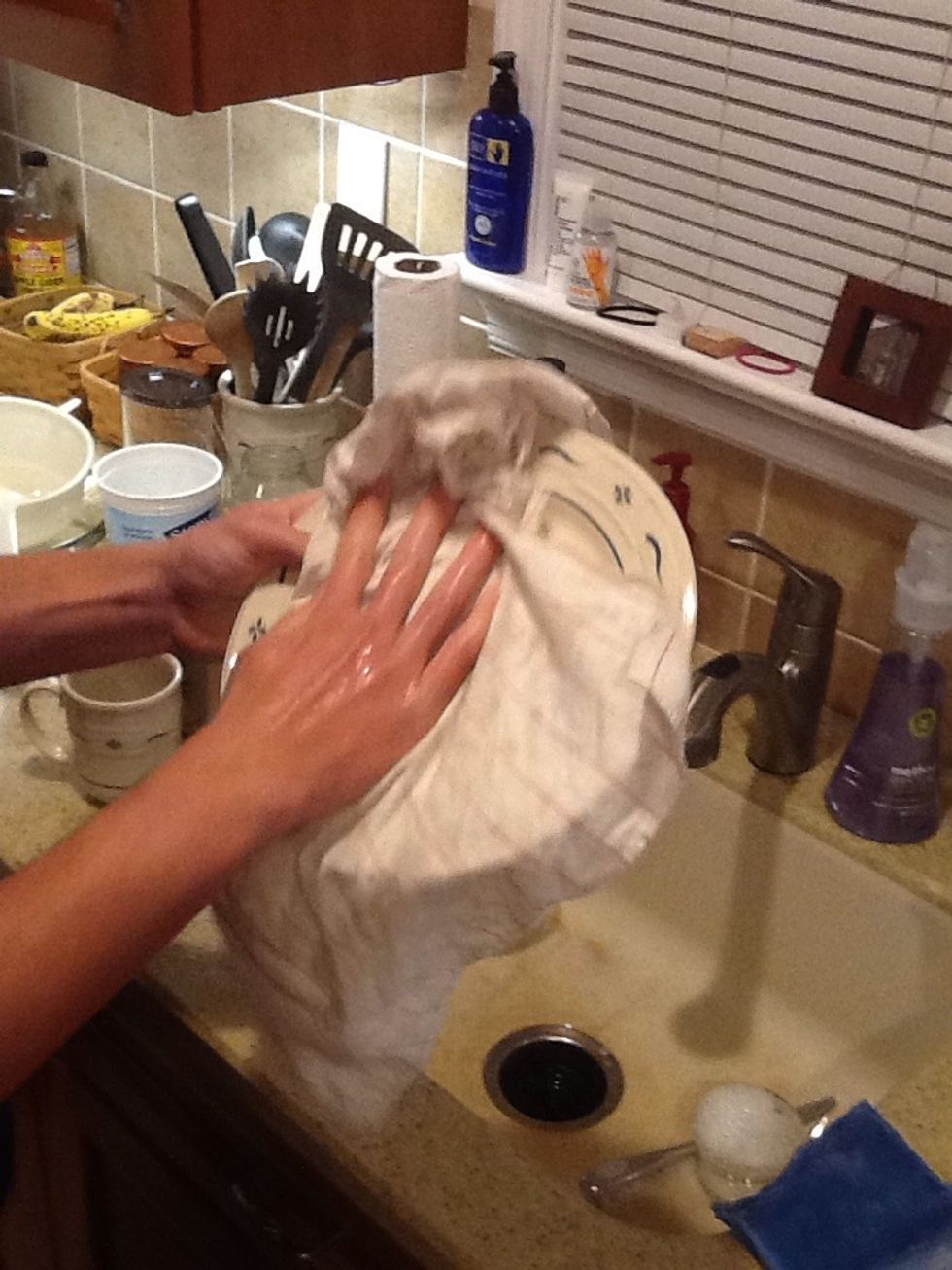 Dry the dishes.