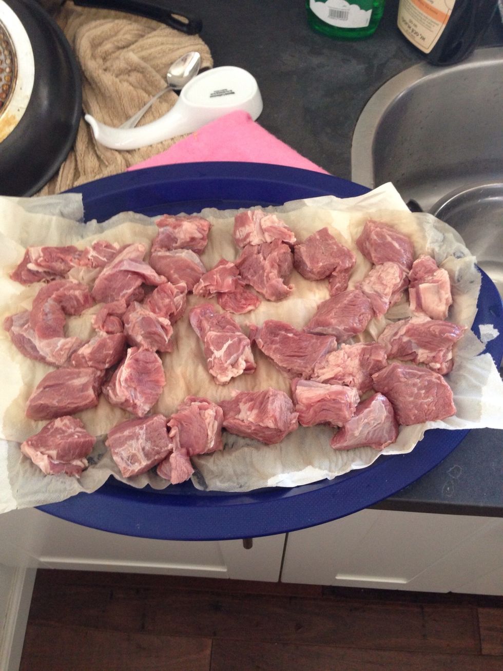 Dry the meat in paper towels. Damp meat doesn't brown well.