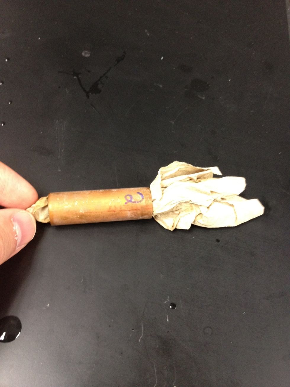 Dry the metal sample.