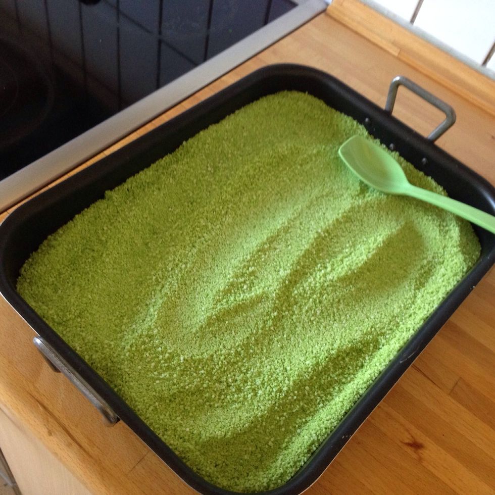 Dry the salt for about an hour. Stir in it sometimes