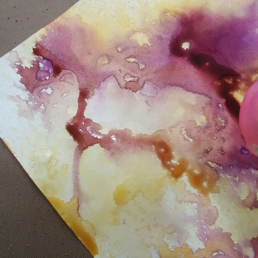 dry with heat gun, lightly blending some of the color together, once dry cut out two tags