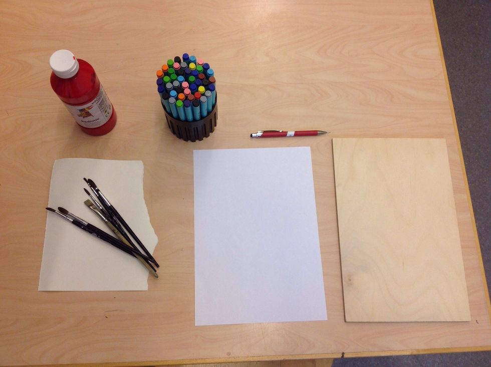 Du beh\u00f6ver... A4 vitt papper, Blyertspenna, Tuschpennor, Suddgummi, Penslar, Flaskf\u00e4rg, Planka.