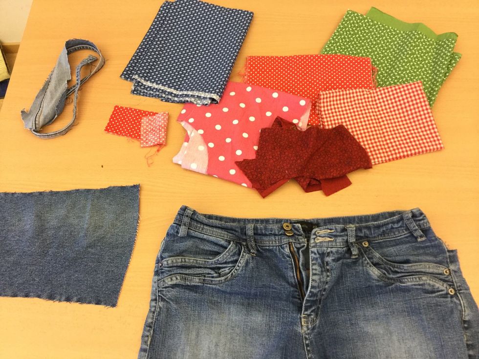 Du kan anv\u00e4nda tygbitar och gamla jeans