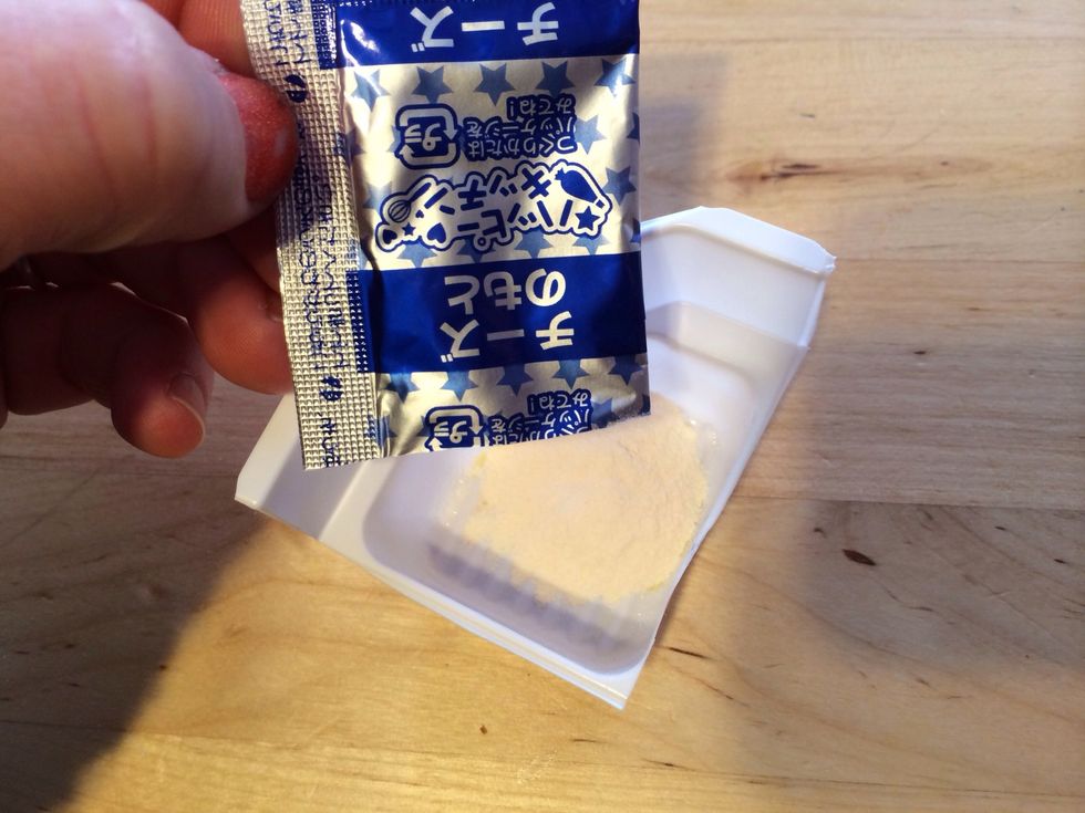Dump BLUE Cheese Powder Mix into Tray