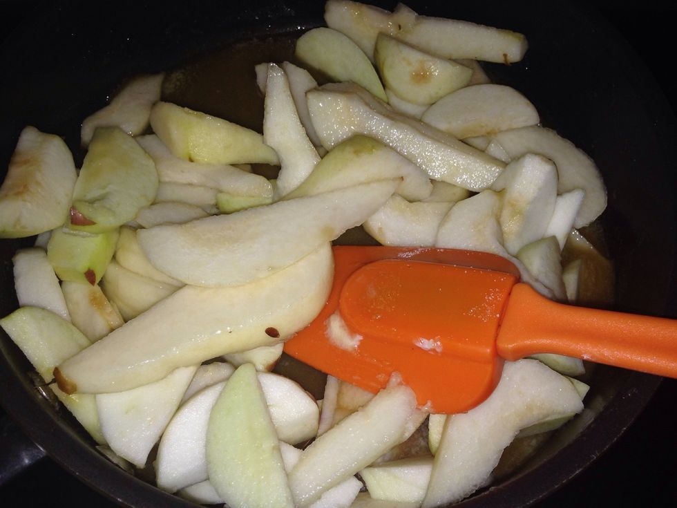 Dump in the apples and pears.
