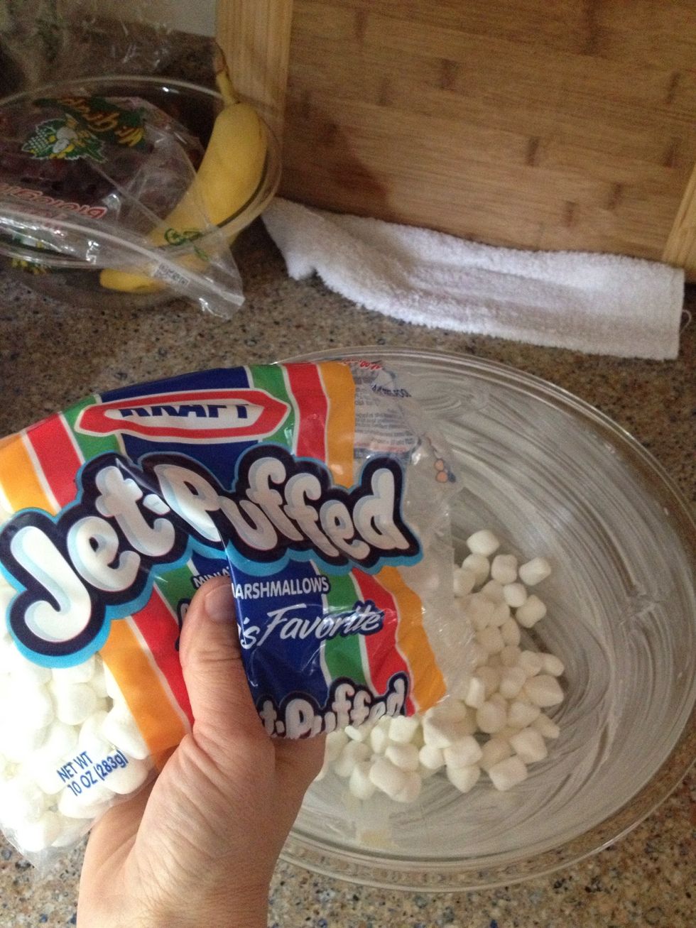 Dump your plump marshmallows into the bowl...