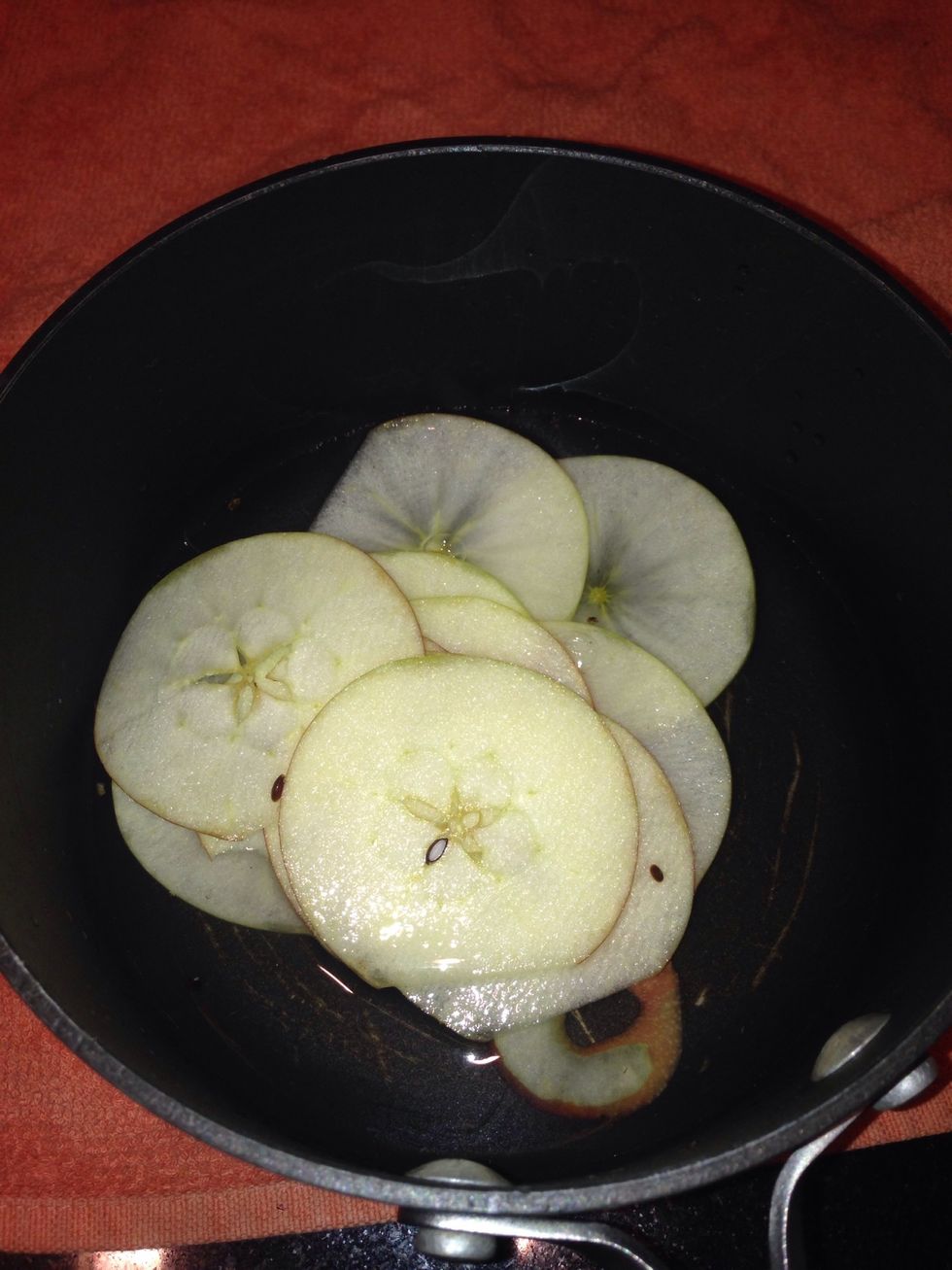 Dunk the slices in the syrup you made.