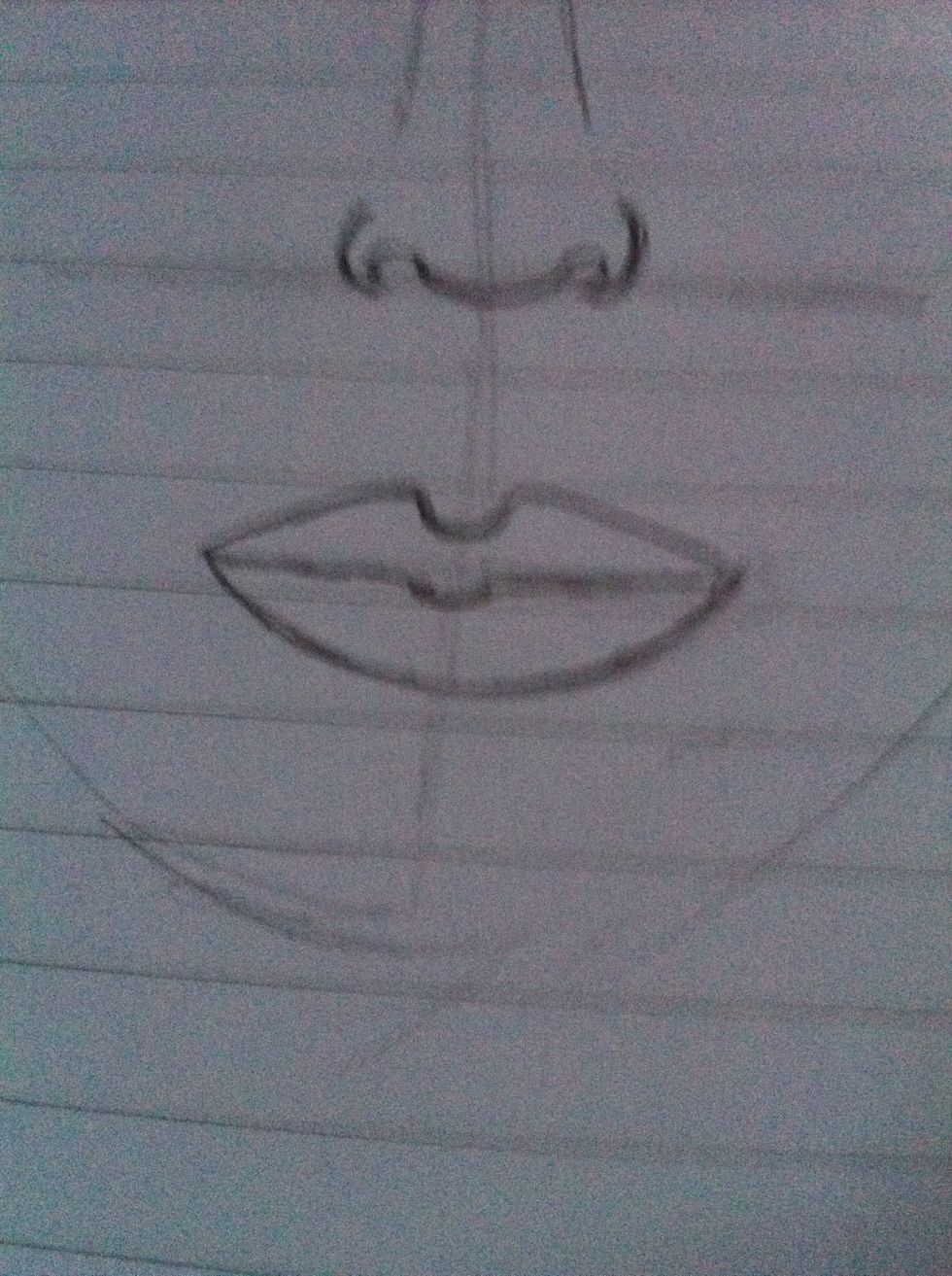 Duplicate the u shape on the top lip