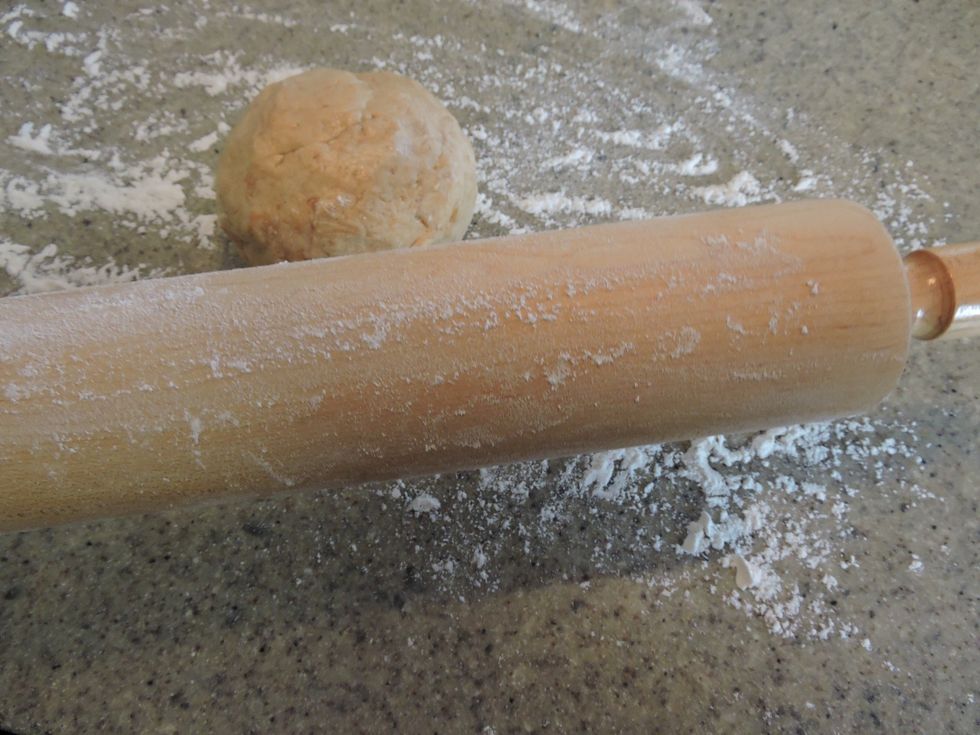 Dust flour on rolling pin so the dough does not stick.