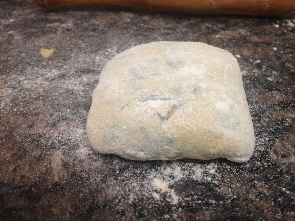 Dust lightly with flour and roll again