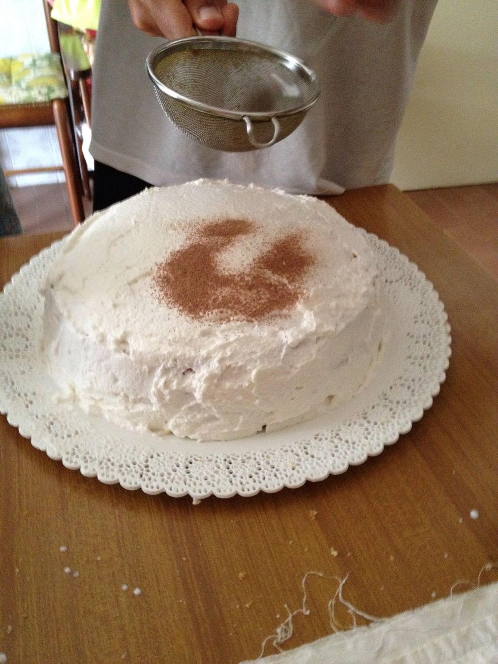 dust of cocoa powder if you want to decorate the cake