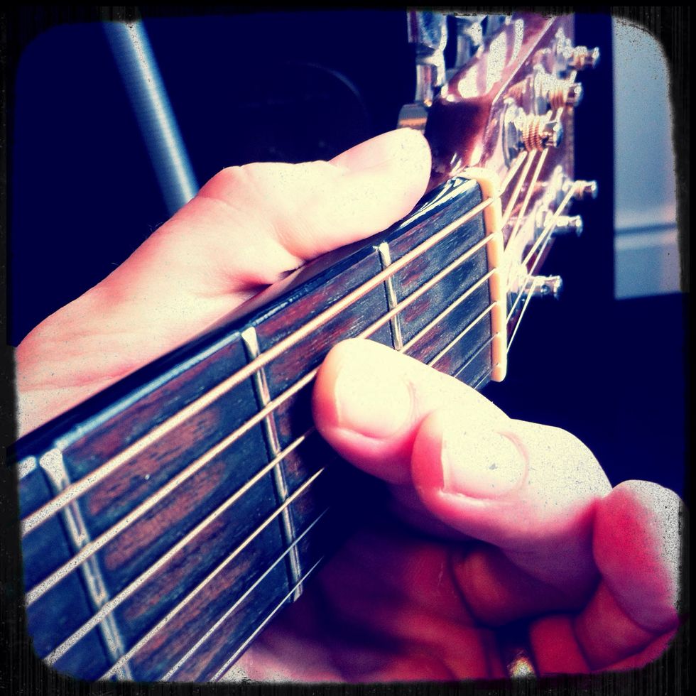 E minor. This is your base camp. When all else fails return here. Combine with palm mute.