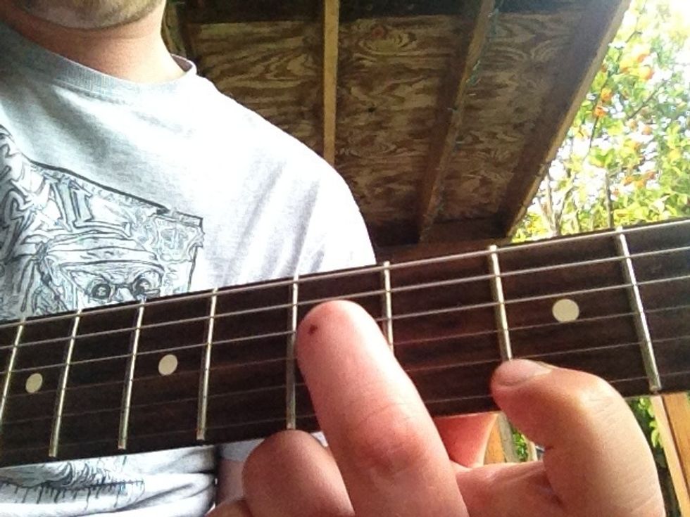 E minor walk down has three parts. First part is fourth string fifth fret and second string third fret while playing the fourth and third string open.