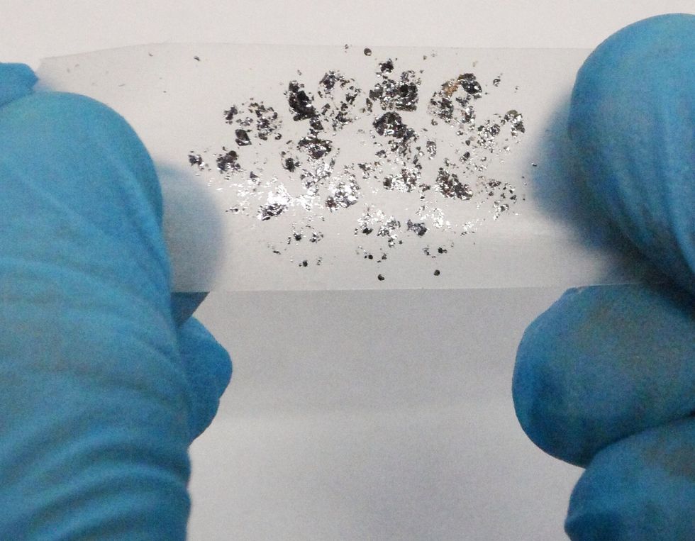 Each fold and pull of the tape made the layer of graphite thinner and thinner until they ended up with a single atom layer sheet of graphite known as graphene.