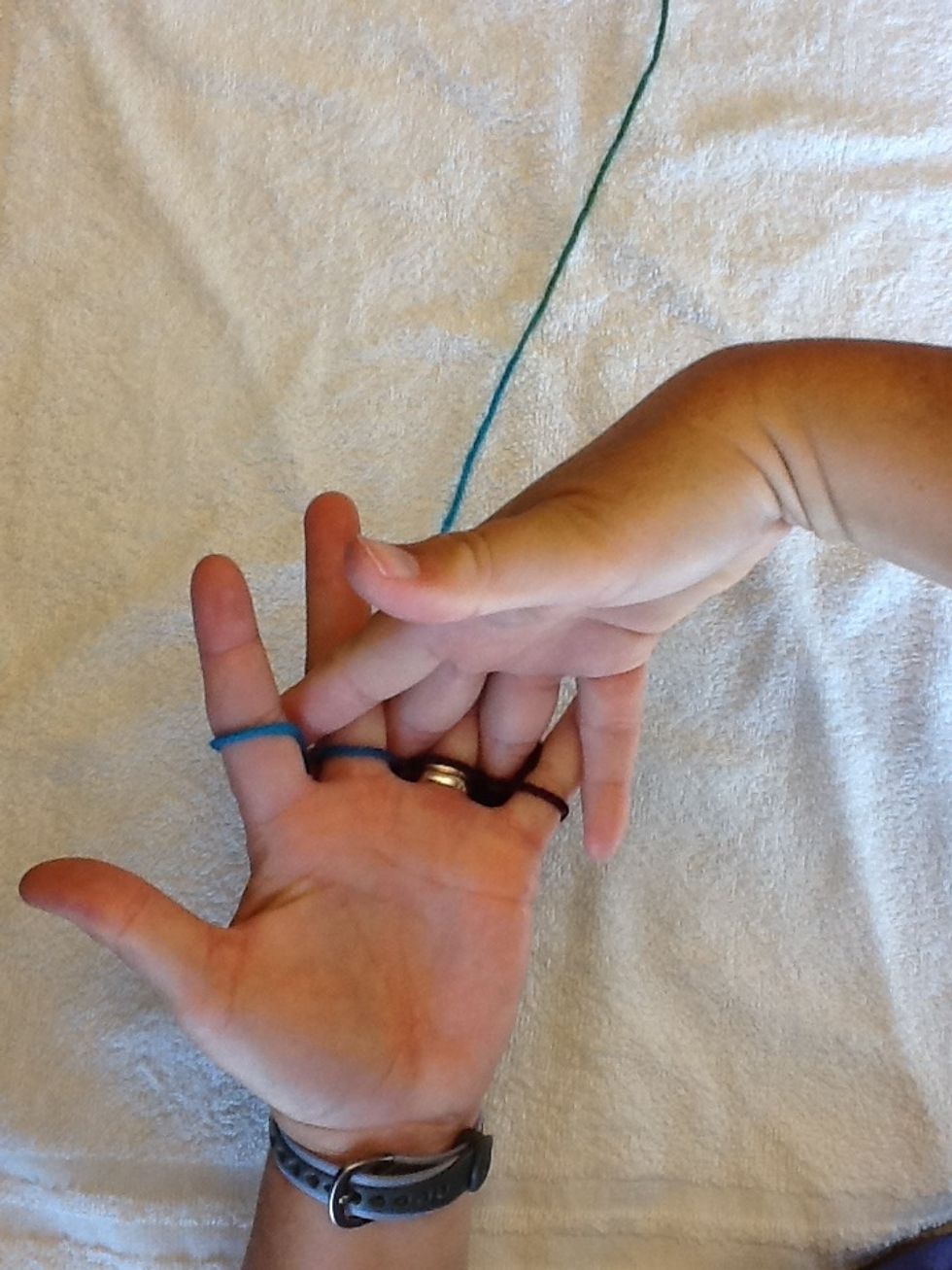 Each time you finish pulling loops over push yarn down towards your palm.