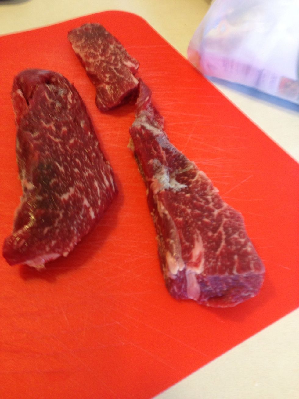 Easiest way to cut the meat thin. Freeze it the night before and pull it out and let it defrost about an hour. Then you can easily slice it thin