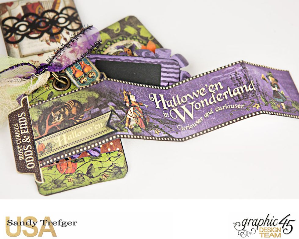 Easily create a quick and adorable Halloween mini tag album to tuck into the Curiouser Curiouser Trinket Box featured on the Graphic 45 blog and in a separate Snapguide tutorial.