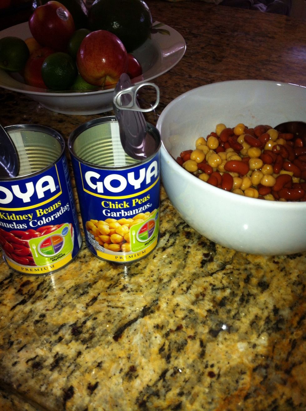 easy... 1.. beans and chick peas