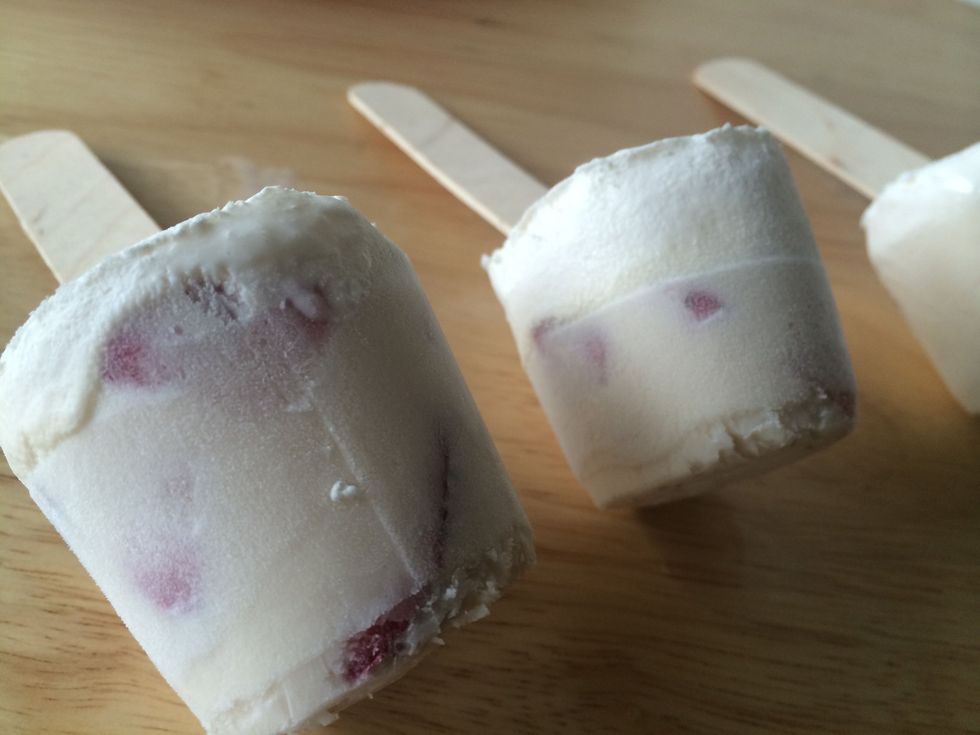 Eat and enjoy! *these are the Dixie cup Popsicles, the ones I made in the Popsicle mold disappeared before I could get a picture! These will be a hit with your family and friends!