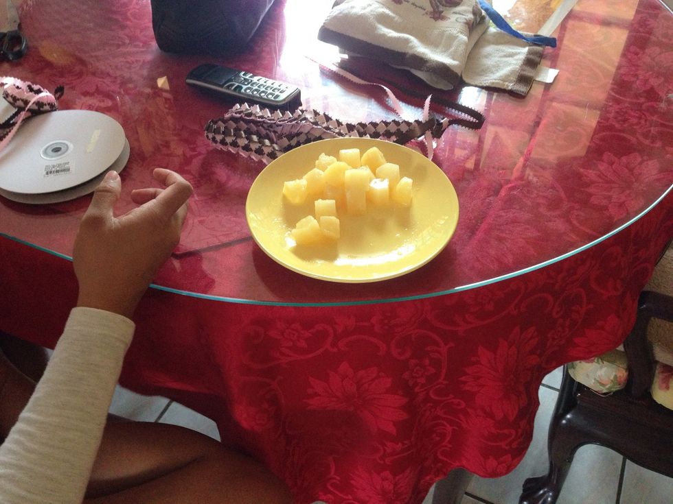 Eat those as a snack for you or your guests!  Don't worry, you have the other can of pineapples to use.