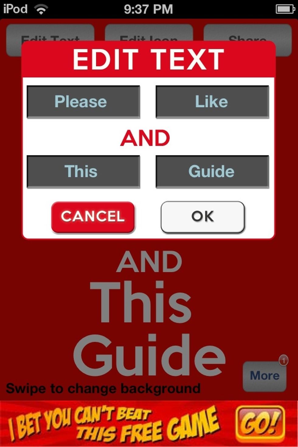 Edit text
