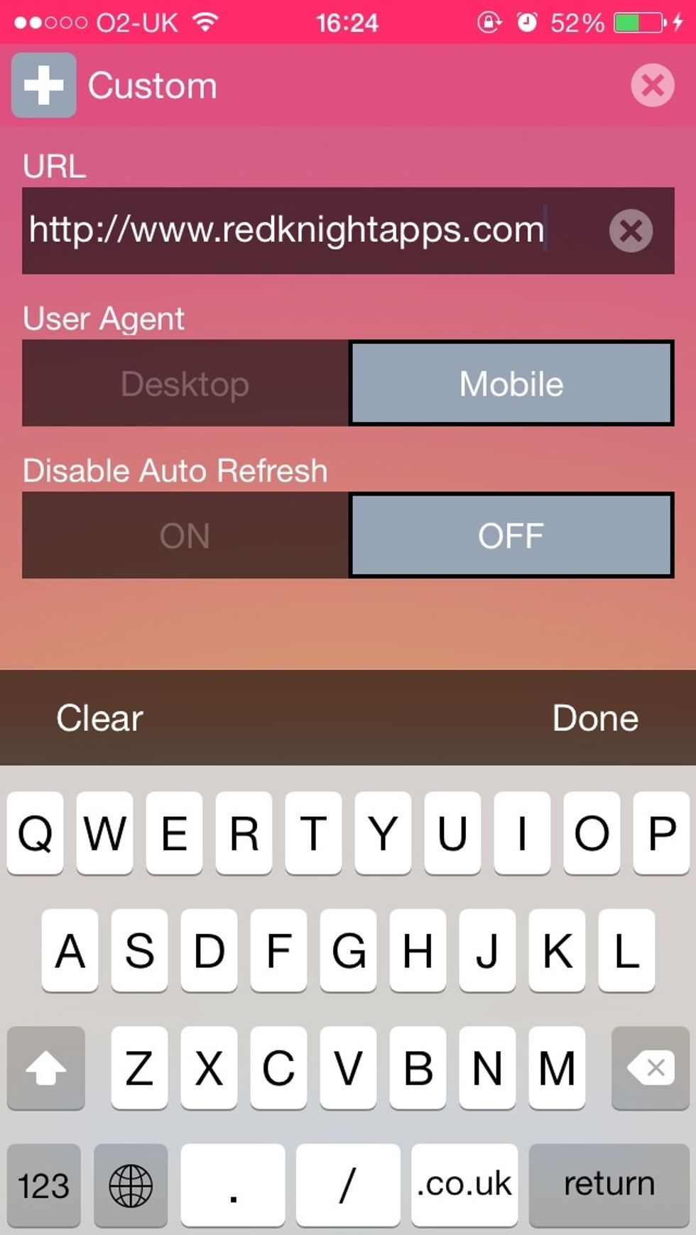 Edit the URL to the URL you would like to use. In this example, we will use www.redknightapps.com. Once you have imputed the URL, click the done and then the save button