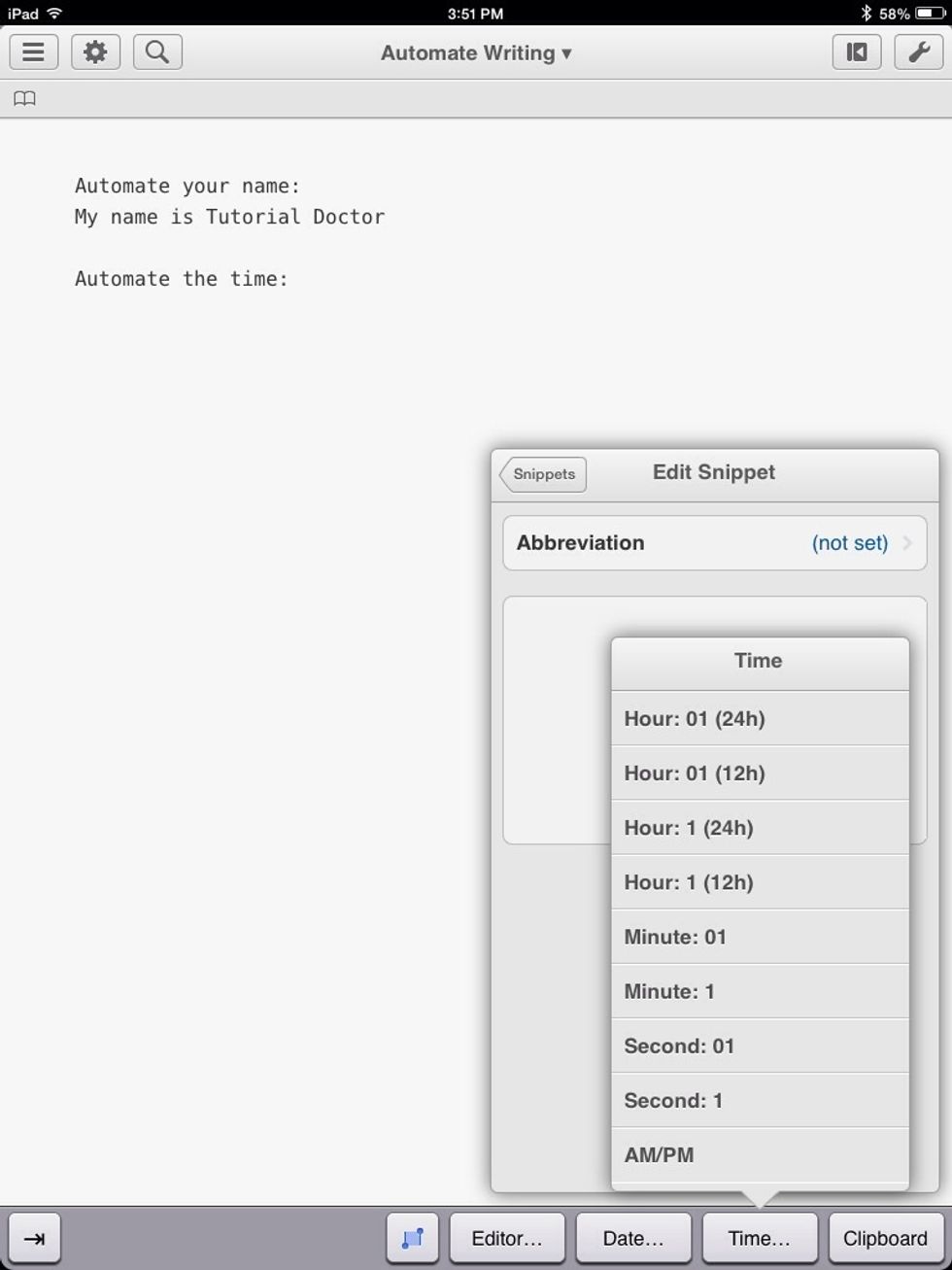 Editorial has preset variables for the current time. The time can be displayed in a custom format. For the hour choose Hour: 1(12h). This will show the hour with a single number on a 12 hour clock.