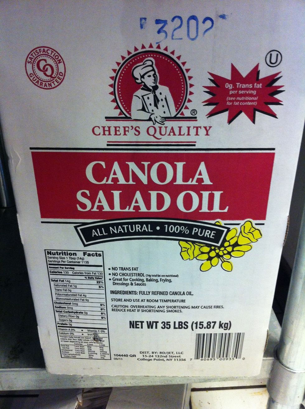 Eight cups of canola oil