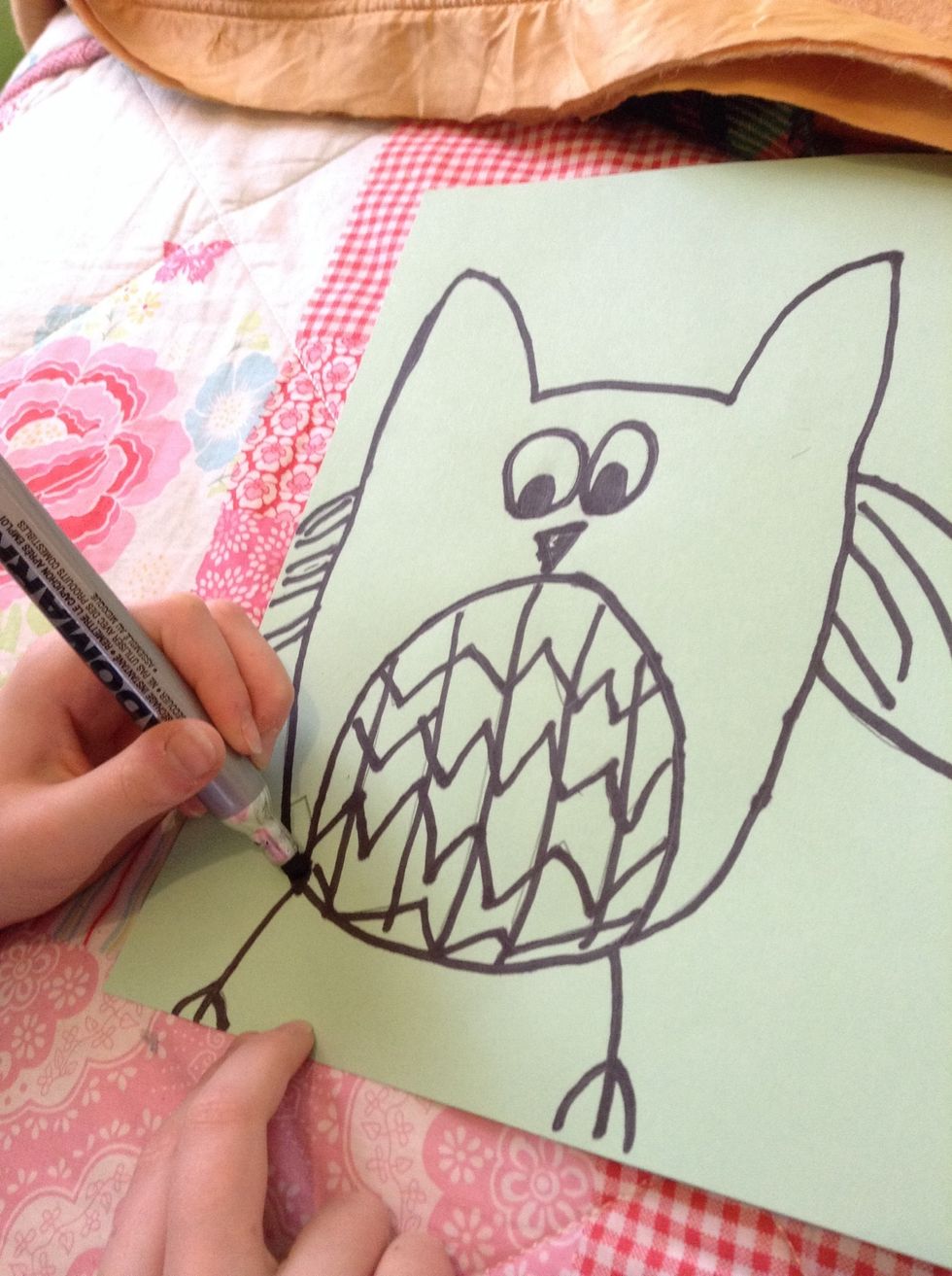 Eighth: retrace with a black marker.