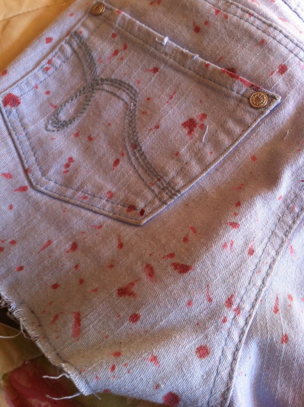 Either bleach or ink the shorts, you can leave them plain in you wish