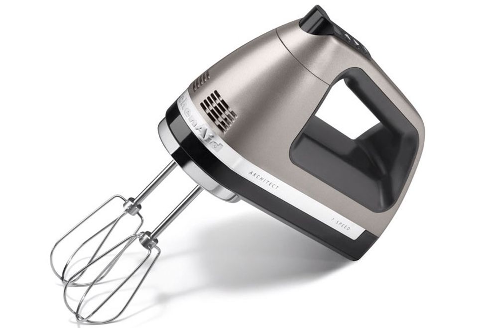 Electric Mixer. Used to mix. I can use an electric mixer to mix when I'm to lazy to actually put effort into baking.