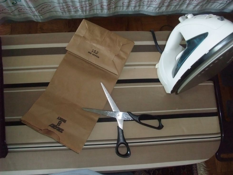 Elementary, my dears. Simply gather a few household objects: a common paper grocery bag, a pair of scissors, and an iron (set to a high-ish temperature).