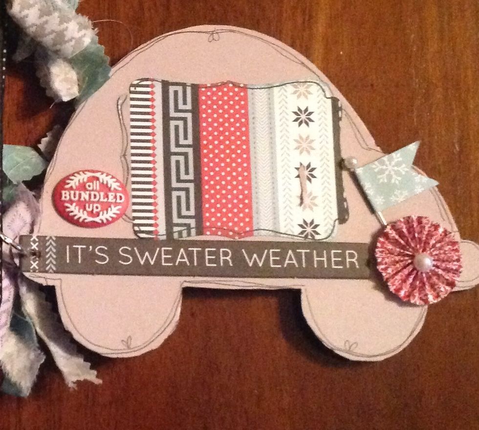 Embellish as shown. The buttons and flags are optional embellishments!