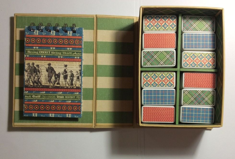 Embellish cover with border strips from the good Ol sport paper collection.