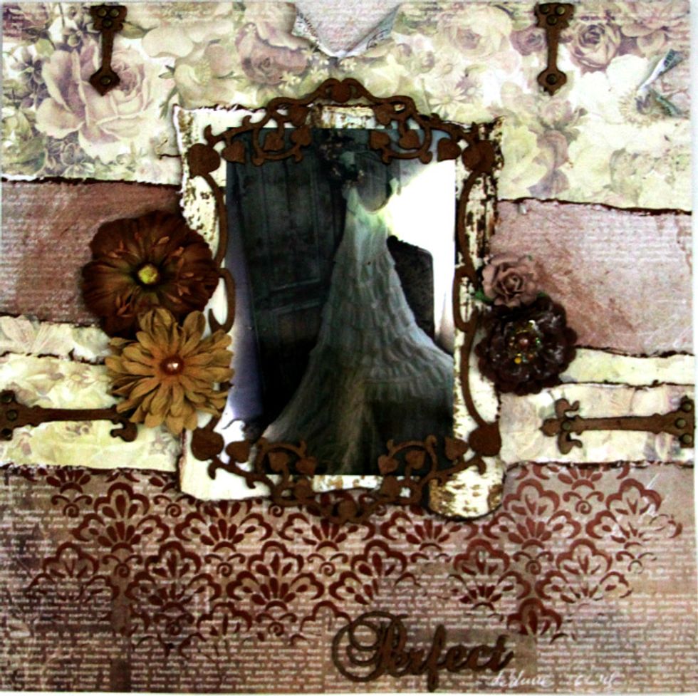 Embellish your layout with your painted embellishments and flowers.
