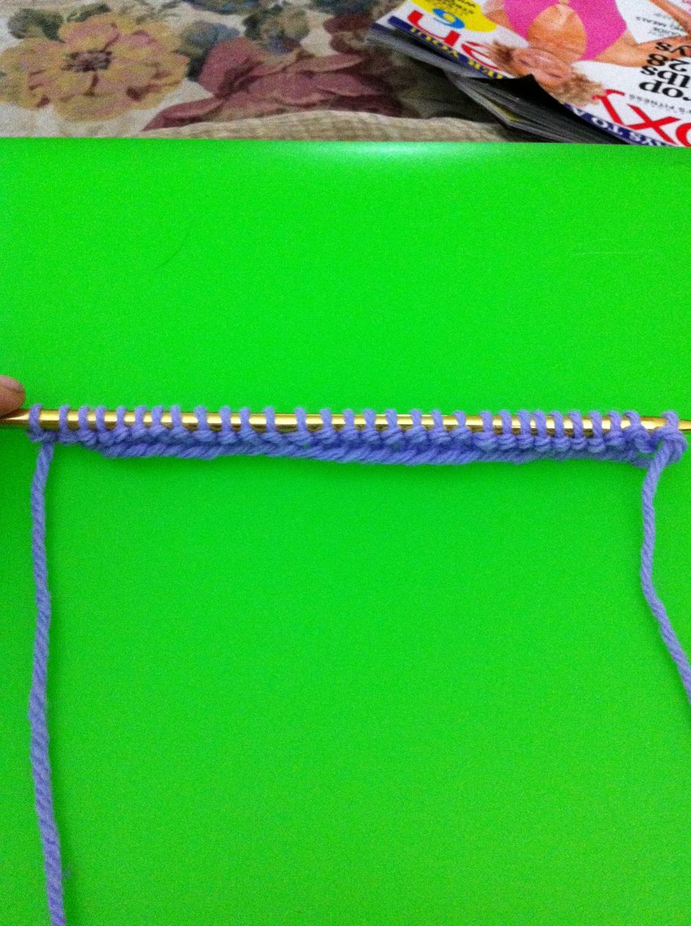 Embossed Leaf Stitch is knit in mult of 10. I CO 30 sts and worked 16 rows.                     Row 1: k all sts