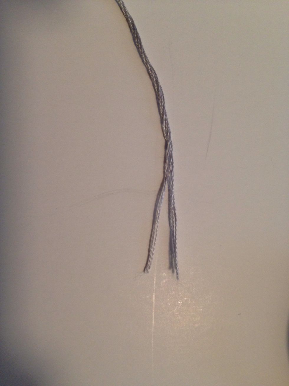 Embroidery floss is composed of six threads. For this stitch I am using just one single thread.