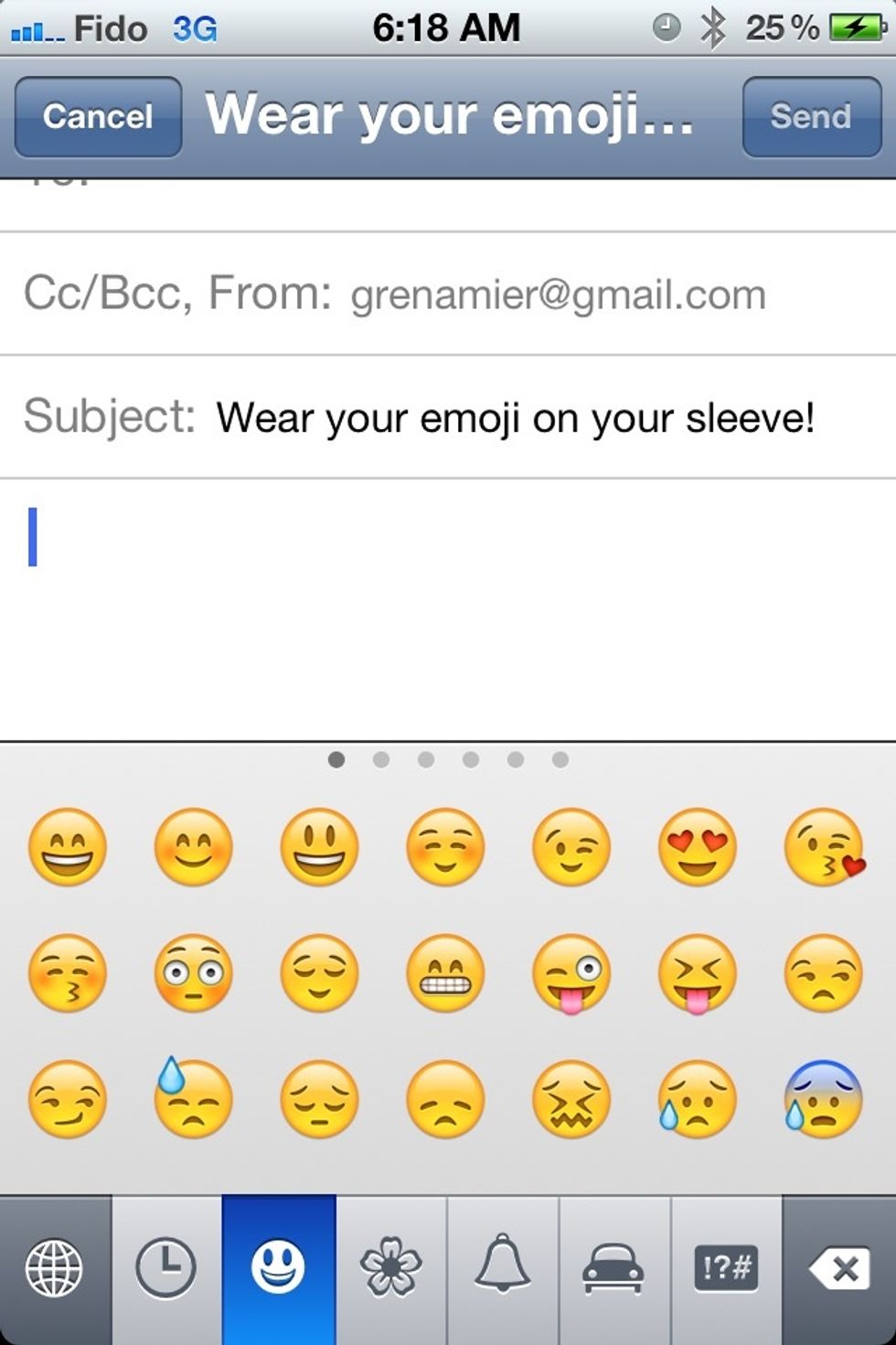 EMOJI!!! \ud83d\udc83Notice the dots at the top of the keyboard and the tabs at the bottom. Tap the tabs and swipe the keyboards left and right to explore the range of Emoji you can express.