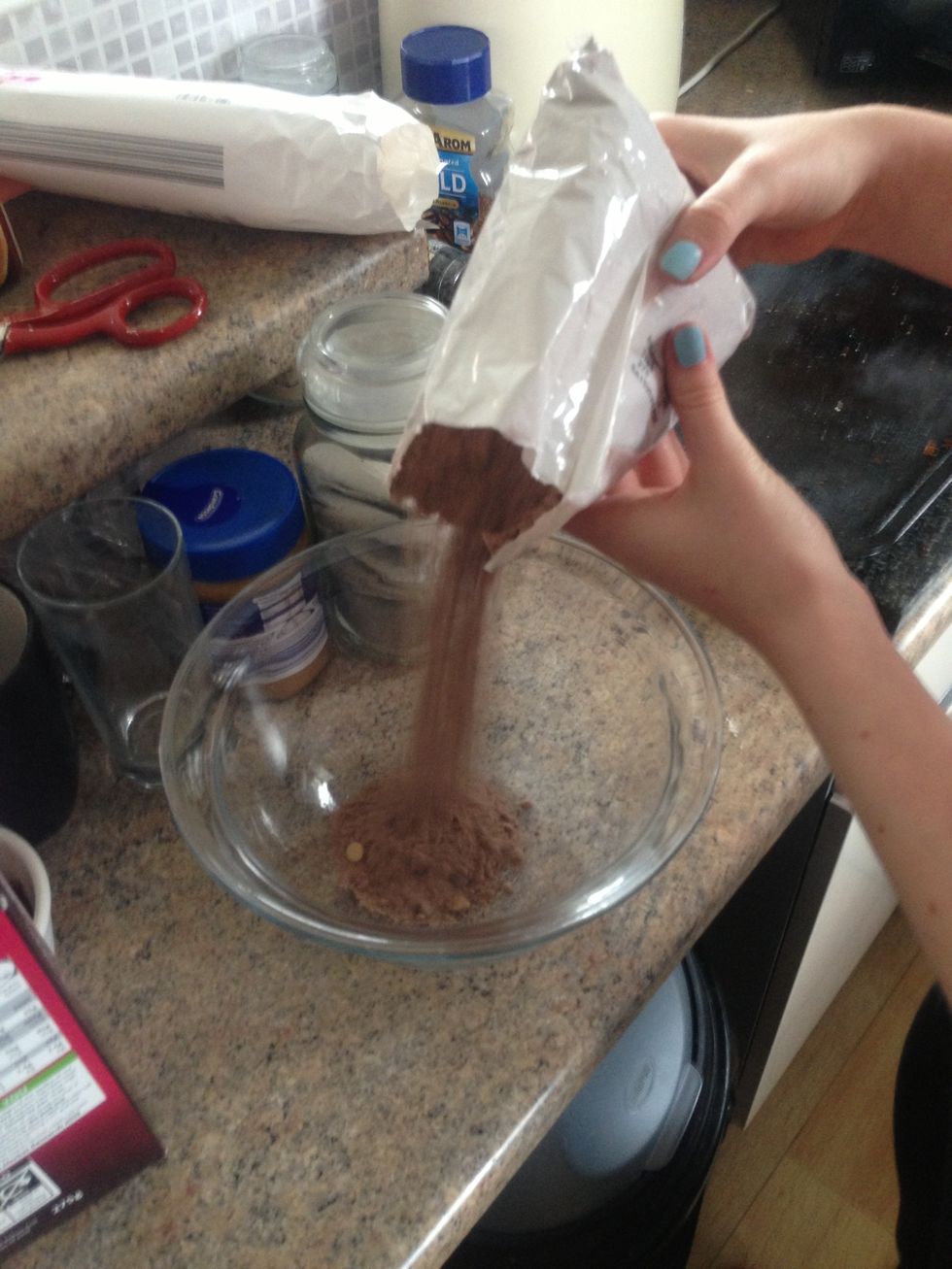 Empty sachet contents into mixing bowl
