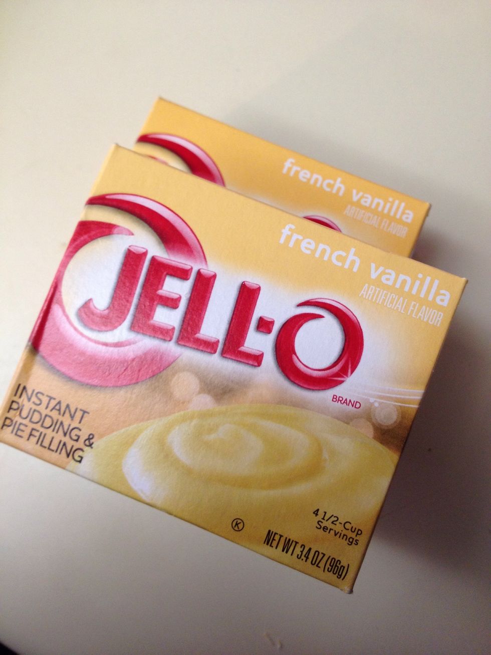 Empty your French Vanilla instant pudding packs into a bowl. (I've also used cheesecake flavored pudding before which is amazing but can be hard to find at stores)