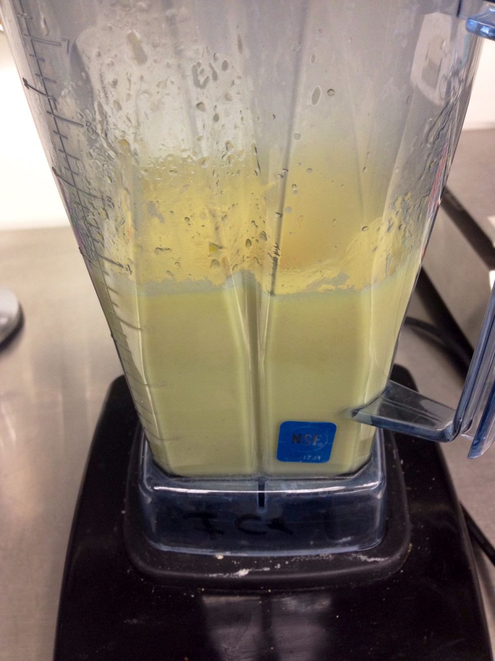 Emulsify for 30sec to 1min. (curd will lighten in color)