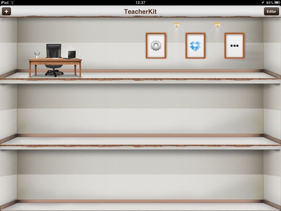 En la siguiente imagen nos muestra la pantalla de inicio y principal del app, donde podremos crear las clase y editar las caracter\u00edsticas de la misma, as\u00ed como vincular documentos con dropbox