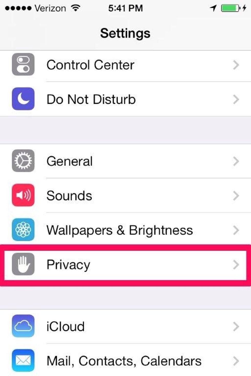 Enable location services (iPhone): Foursquare relies on location services to show places & friends nearby.  To grant access to these, start by going into your Settings and selecting Privacy.