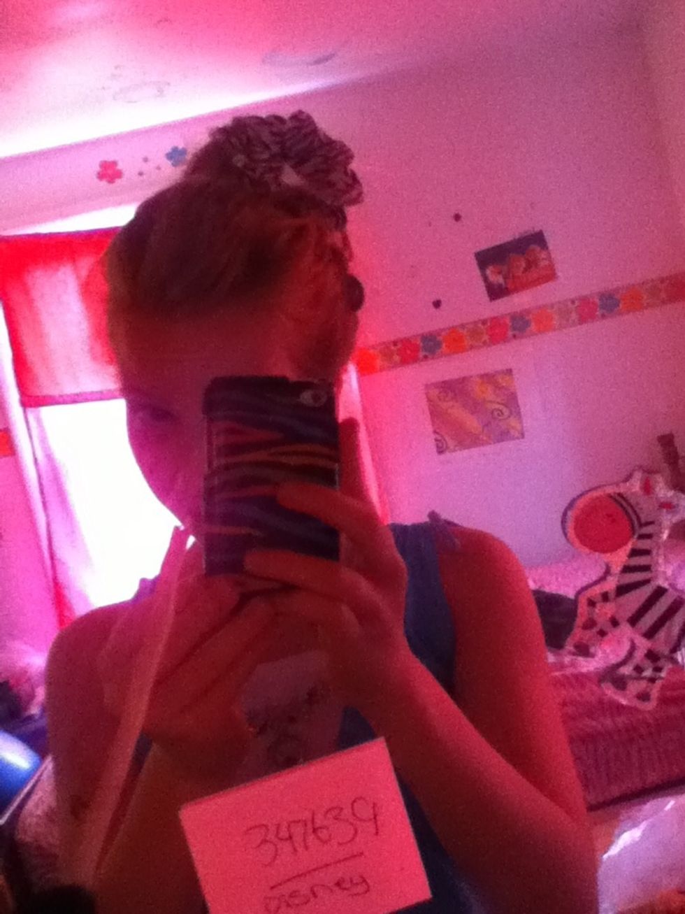 End result with flower clip and all.