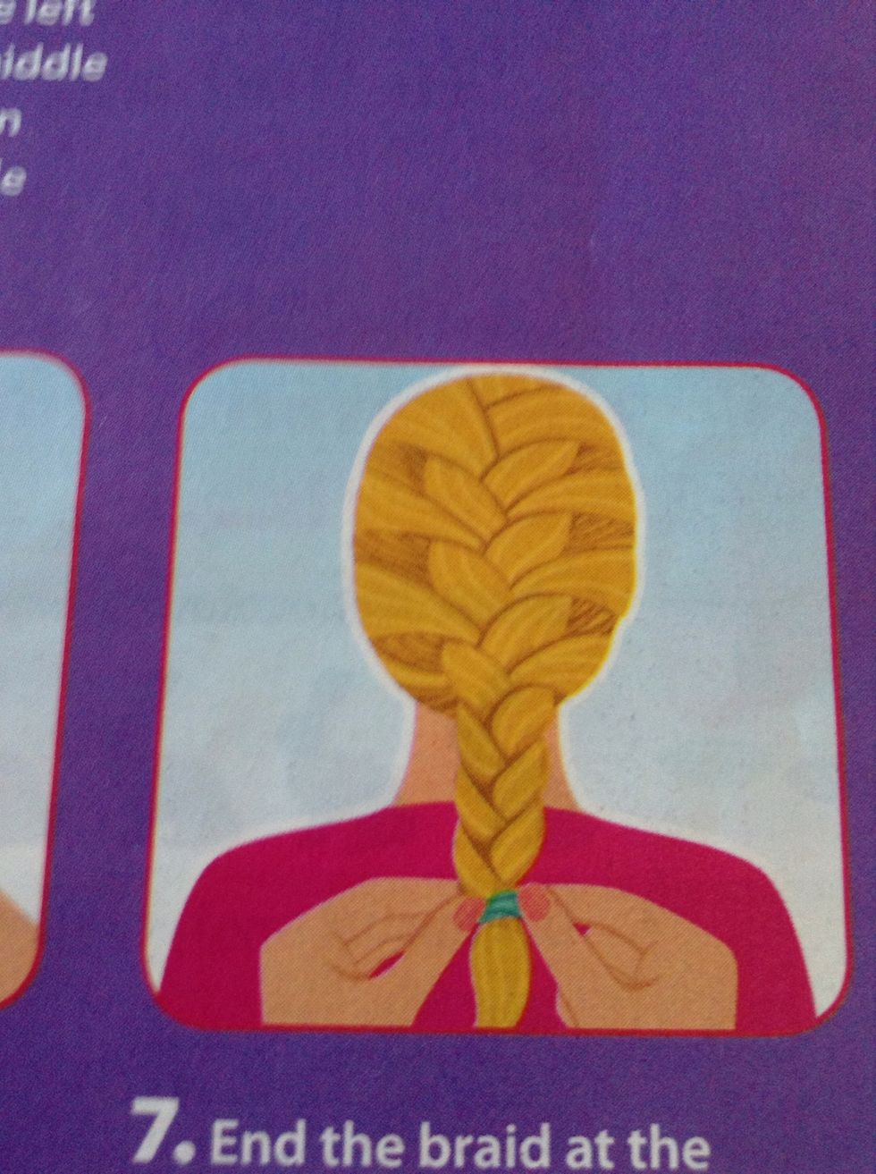 End the braid with a ponytail.