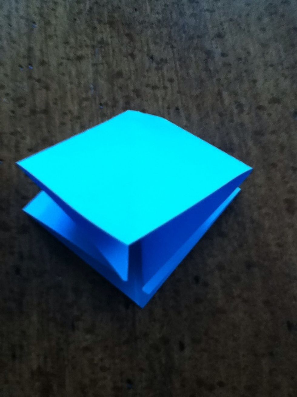 End up with this. MAKE SURE THAT YOU HAVE TWO FLAPS ON EACH SIDE OF THE DIAMOND.